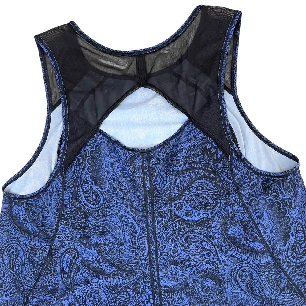 lululemon Sculpt Tank Antique Paisley Blue‎ Black